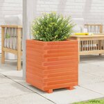 vidaXL Jardinière cire marron 40x40x49 5 cm bois de pin massif