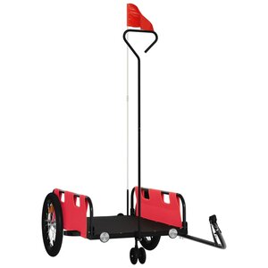 vidaXL Remorque de vélo rouge tissu oxford et fer