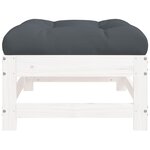 vidaXL Repose-pieds de jardin coussins lot de 2 blanc bois pin massif