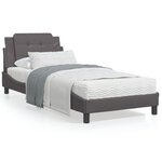 vidaXL Lit avec matelas gris 80x200 cm similicuir