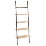 vidaXL Étagère inclinée à 5 niveaux Marron clair et noir 64x34x185 5cm