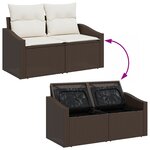 vidaXL Ensemble de salle à manger de jardin 6 pièces avec coussins en poly rattan marron
