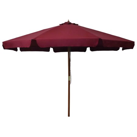 vidaXL Parasol avec mât en bois 330 cm Bordeaux