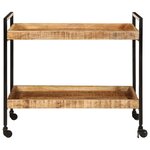 vidaXL Chariot de cuisine 80x55x70 cm bois de manguier brut massif