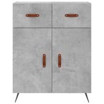 vidaXL Buffet haut Gris béton 69 5x34x180 cm Bois d'ingénierie