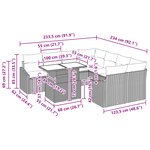 vidaXL Ensemble de canapés de jardin 9 pièces avec coussins gris clair en poly rotin