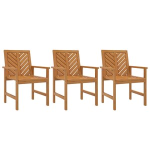 vidaXL Chaises à manger de jardin lot de 3 bois massif d'acacia
