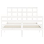 vidaXL Cadre de lit avec tête de lit blanc 120x200 cm bois massif