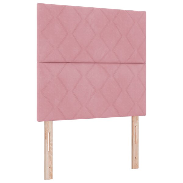 vidaXL Tête de Lit Rose avec Blocs de Diamants 90 cm Velours