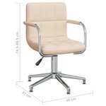 vidaXL Chaise pivotante de salle à manger Crème Tissu