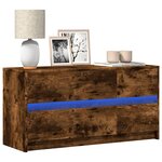 vidaXL Meuble TV avec LED chêne fumé 100x34x50 cm bois d'ingénierie