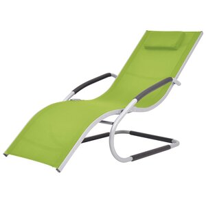 vidaXL Chaise longue avec oreiller Aluminium et textilène Vert