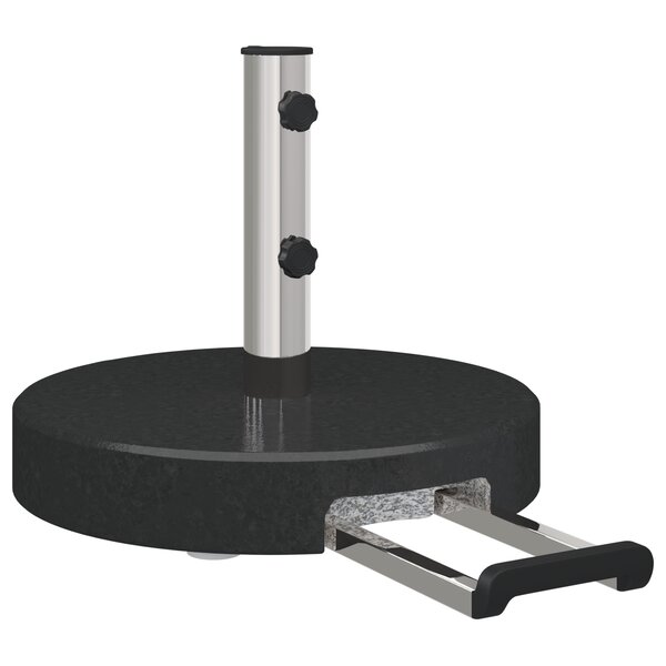vidaXL Base de parasol avec roulettes avec poignée Granit Noir 29 kg Ronde