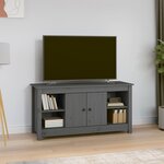 vidaXL Meuble TV Gris 103x36 5x52 cm Bois de pin massif