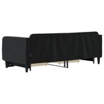 vidaXL Lit de jour avec gigogne et tiroirs noir 90x200 cm velours