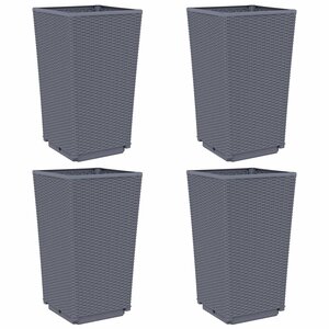 vidaXL Jardinières 4 Pièces gris 32 5x32 5x57 cm polypropylène