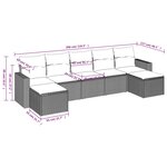 vidaXL Salon de jardin avec coussins 7 Pièces beige résine tressée