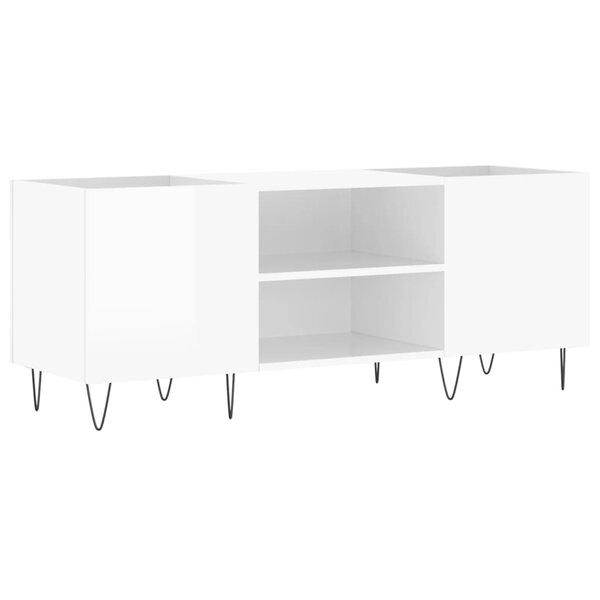 vidaXL Armoire à disques blanc brillant 121x38x48 cm bois d'ingénierie