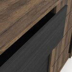 Enfilade MONACO - chêne et noir - 2 Portes + 3 Tiroirs - 206 x 44 9 x 94 cm