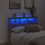 vidaXL Armoire tête de lit avec LED sonoma gris 140x17x102 cm