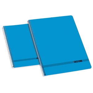 LOT de 10 Enri Office 4º Cahier à Spirale Lisse à Couverture Souple - Taille 4º - Couverture Souple - Cahier à Spirale - Couleur Bleu