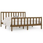 vidaXL Cadre de lit Marron miel Bois massif 200x200 cm