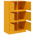 vidaXL Buffet jaune moutarde 67x39x107 cm acier