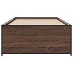 vidaXL Cadre de lit chêne marron 75x190 cm bois d'ingénierie et métal