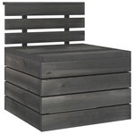 vidaXL Salon palette de jardin 3 Pièces Bois de pin massif Gris foncé