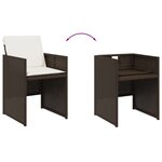 vidaXL Ensemble à manger de jardin et coussins 17 Pièces marron rotin