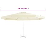 vidaXL Tissu de remplacement pour parasol d'extérieur Sable 500 cm