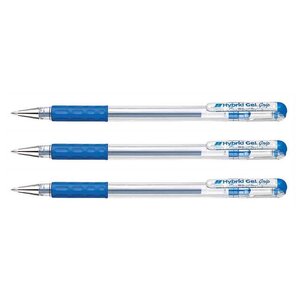 stylo roller à encre gel Hybrid Gel Grip K116 bleu x 3 PENTEL