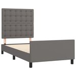 vidaXL Cadre de lit avec tête de lit Gris 100x200 cm Similicuir
