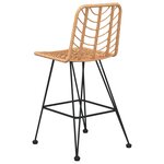 vidaXL Tabourets de bar lot de 2 45x56x103 5cm Résine tressée et acier