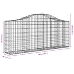 vidaXL Paniers à gabions arqués 11 Pièces 200x30x80/100 cm Fer galvanisé
