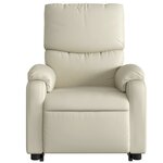 vidaXL Fauteuil inclinable de massage électrique crème similicuir