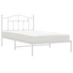 vidaXL Cadre de lit métal avec tête de lit blanc 100x200 cm