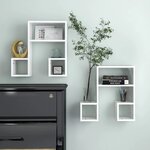 vidaXL Étagères murales 2Pièces blanc brillant 50x15x50cm bois ingénierie