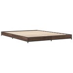 vidaXL Cadre de lit chêne marron 120x190 cm bois d'ingénierie et métal