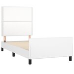 vidaXL Cadre de lit avec tête de lit Blanc 100x200 cm Similicuir