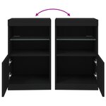 vidaXL Buffet avec lumières LED noir 41x37x67 cm