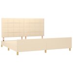 vidaXL Cadre de lit avec tête de lit Crème 200 x 200 cm Tissu