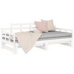 vidaXL Lit coulissant blanc bois de pin massif 2x(90x200) cm