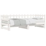 vidaXL Lit coulissant Blanc 2x(90x190) cm Bois de pin massif
