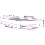 vidaXL Cadre de lit avec lumières LED sonoma gris 75x190 cm