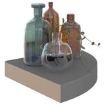 vidaXL Étagère d'angle flottante Gris brillant 25x25x3 8 cm MDF