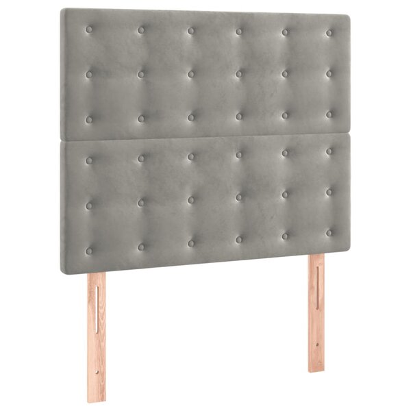 vidaXL Têtes de lit 2 Pièces Gris clair 90x5x78/88 cm Velours