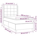 vidaXL Sommier à lattes de lit avec matelas Gris clair 90x200 cm Tissu