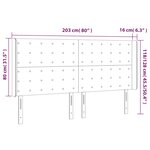 vidaXL Tête de lit à LED Gris foncé 203x16x118/128 cm Tissu