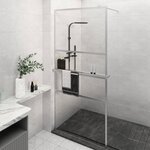 vidaXL Paroi de douche et étagère Chrome 100x195cm Verre ESG&Aluminium